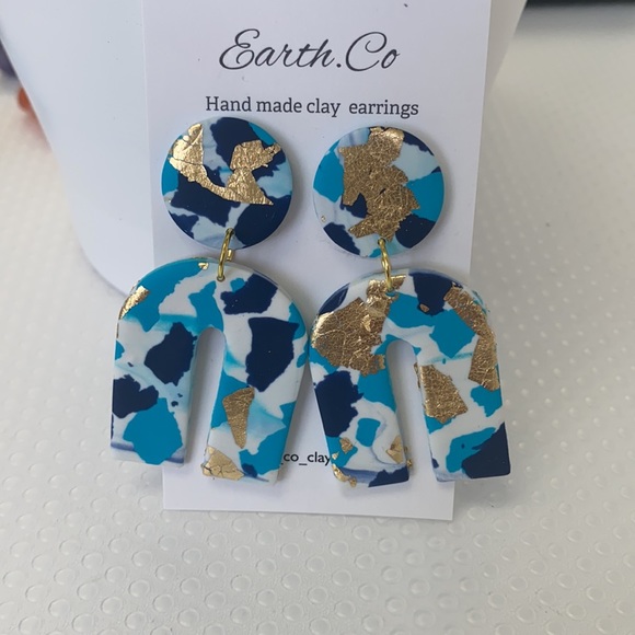 Handmade clay earrings. New - Picture 12 of 14